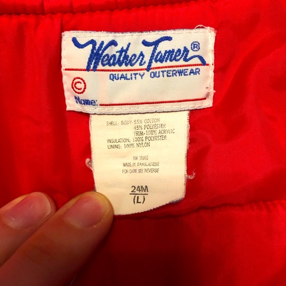 Vintage Dinosaur Child’s Winter Coat, Blue and Red - 24M - Picture 4 of 6